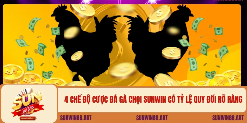 4 chế độ cược đá gà chọi Sunwin có tỷ lệ quy đổi rõ ràng