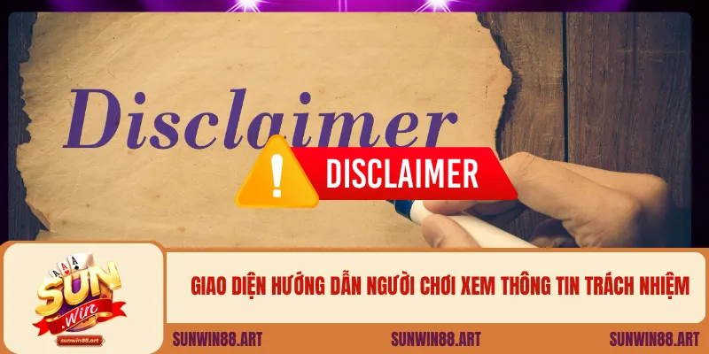 Giao diện hướng dẫn người chơi xem thông tin trách nhiệm