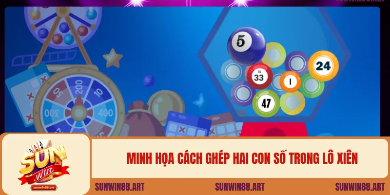 Minh họa cách ghép hai con số trong lô xiên