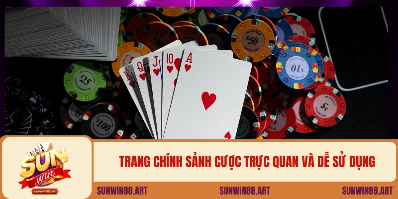 Trang chính sảnh cược trực quan và dễ sử dụng
