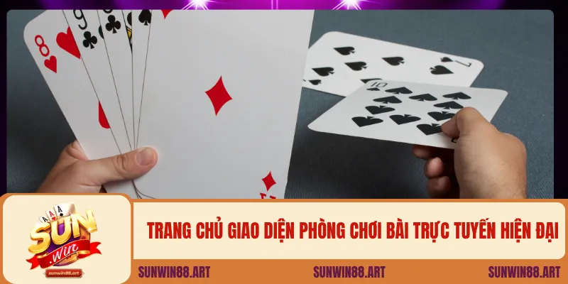 Trang chủ giao diện phòng chơi bài trực tuyến hiện đại